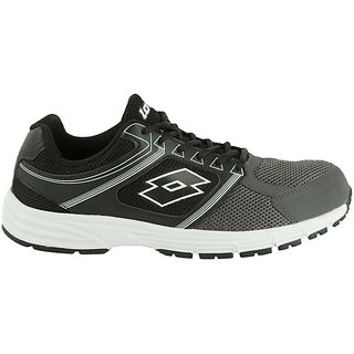                       Lotto Men's Grey & Black Fausto Running Shoes                                              