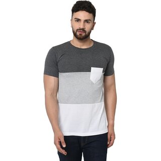                       THE MINI NEEDLE Mens Solid Grey Tshirt                                              