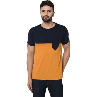 THE MINI NEEDLE Mens Solid Orange Tshirt