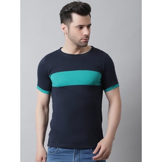 THE MINI NEEDLE Mens Solid Blue Tshirt