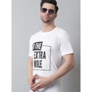                       THE MINI NEEDLE Mens Printed White Tshirt                                              
