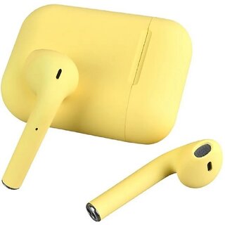                       Inpods 12 earbuds With Charging Box Bluetooth Headset with Mic Bluetooth Headset  (Yellow, True Wireless)                                              