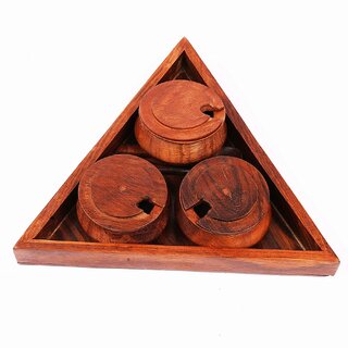                       The Allchemy Wooden Handi set, Spices jar, serving jar                                              