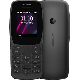                       (Refurbished) Nokia 110 (Dual SIM, 1.7 Inch Display), Black - Superb Condition, Like New                                              