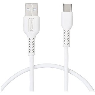                       Solimo 3A Fast Charging Tough Type C USB Data Cable for Smartphone - 1 Meter White                                              