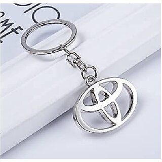 Premium Toyota logo Stylish silver color stainless steel key chain/ Key ring. compatible with any key.