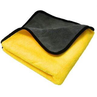 600 GSM Heavy Microfiber Cloth for Car Cleaning, Dual Sided, Extra Thick Plush Microfiber Towel, (40x40 cm Square Shape)