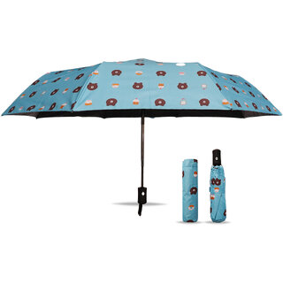Aseenaa Fancy Umbrella, Colorful Umbrella Sun Beach For Men  Women Foldable With Auto Open Close - (Sky-Blue)