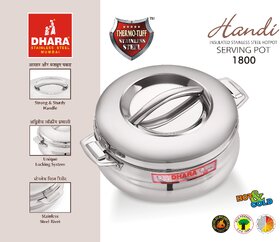 Dhara Stainless steel Handi 1800 Thermoware Casserole