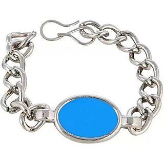                       DF STORE Alloy, Stainless Steel Turquoise Silver Bracelet                                              
