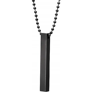 Uniqon 3D Vertical Bar Cuboid Stick Custom Name Locket Pendant Necklace With Chain Stainless Steel Uniqon 3D Vertical Bar Cuboid Stick Custom Name Locket Pendant Necklace With Chain Stainless Steel