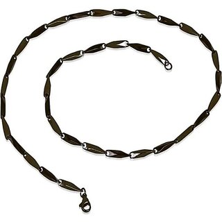                       R Jewels Trendy  & Fancy Exclusive Stainless Steel Black Neck Chain For Men  & Boys 18 Inch Brass Chain                                              