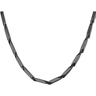                       Houseoftrendzz Titanium Black Platted Stainless Steel Mens Neck Chain Mens Fasion Jewellery (Pack Of 1) Black Silver Plated Stainless Steel Chain                                              