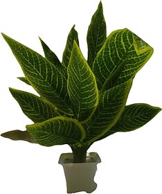 Artificial Money Plant Pot with Green Leaves for Home Living Room Bedroom Decorations (Green, 25cm Tall)