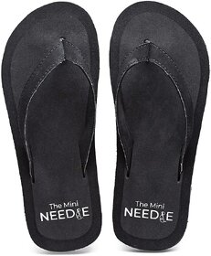 The Mini Needle Men Comfortable Indoor Outdoor Fashionable Black Flip Flops