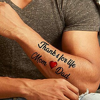 voorkoms Mom Dad Temporary Tattoo Mom Dad Heart Wing For Men or Women Pack  of 4   Price in India Buy voorkoms Mom Dad Temporary Tattoo Mom Dad  Heart Wing For