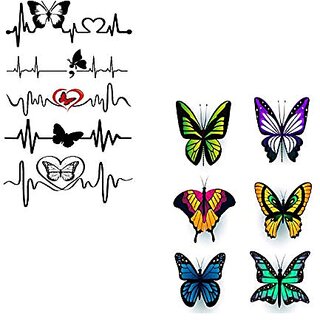 6 styles Butterfly Temporary Tattoo stickers colorful body art temporary  tattoo for women and childrens party favorsdecorations cute butterfly  tattoo piece set neck arm hand  Amazonin Beauty