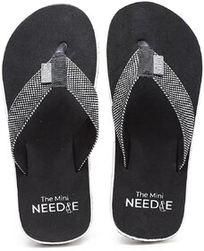 The Mini Needle Men Comfortable Indoor Outdoor Fashionable Black Flip Flops