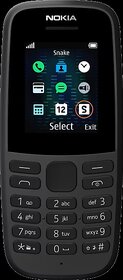 (Refurbished) Nokia 105, (Single SIM, 1.7 Inches Disaplay_Black) - Superb Condition, Like New