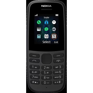 (Refurbished) Nokia 105, (Single SIM, 1.8 Inches Disaplay_Black) - Superb Condition, Like New