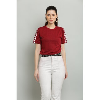                       Raabta Fashion Womens Maroon Georgette Top                                              