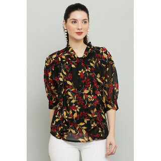                       Raabta Fashion Womens Black Georgette Top                                              