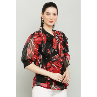                       Raabta Fashion Womens Red Georgette Top                                              