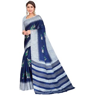                       SVB Sarees Womens Blue Colour Printed Saree                                              