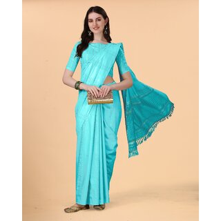 SVB Sarees Womens Blue Colour Embellished Cotton Saree SVB Sarees Womens Blue Colour Embellished Cotton Saree