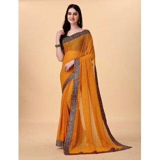 SVB Sarees Womens Yellow Colour Embellished Bandhani Saree SVB Sarees Womens Yellow Colour Embellished Bandhani Saree