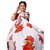 SVB Sarees Womens White And Red Colour Floral Printed Georgette Saree