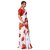 SVB Sarees Womens White And Red Colour Floral Printed Georgette Saree