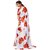 SVB Sarees Womens White And Red Colour Floral Printed Georgette Saree
