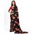 SVB Sarees Womens Black Colour Floral Georgette Printed Saree With Blouse