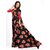 SVB Sarees Womens Black Colour Floral Georgette Printed Saree With Blouse