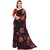 SVB Sarees Womens Black And Red Colour Floral Printed Georgette Saree