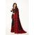 SVB Sarees Womens Black And Red Pure Georgette Printed Saree With Blouse Piece