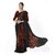 SVB Sarees Womens Black Colour Floral Printed Georgette Saree With Blouse Piece