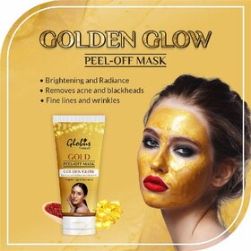 Globus Naturals Gold Brightening Peel Off MaskRemoves Acne,BlackheadsInstant GlowAnti-Aging For Women-100g