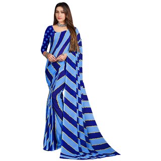 SVB Sarees Womens Blue Colour Polka Dotprinted Saree With Blouse Piece SVB Sarees Womens Blue Colour Polka Dotprinted Saree With Blouse Piece
