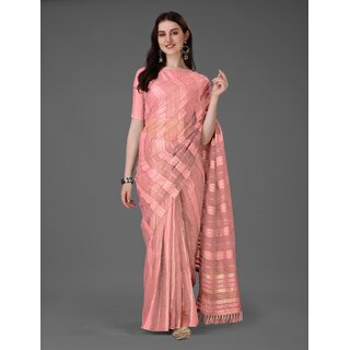 SVB Sarees Womens Peach Colour Cotton Embroidried Work Saree With Blouse Piece SVB Sarees Womens Peach Colour Cotton Embroidried Work Saree With Blouse Piece
