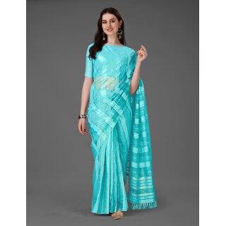 SVB Sarees Womens Blue Colour Cotton Embroidried Work Saree With Blouse Piece SVB Sarees Womens Blue Colour Cotton Embroidried Work Saree With Blouse Piece
