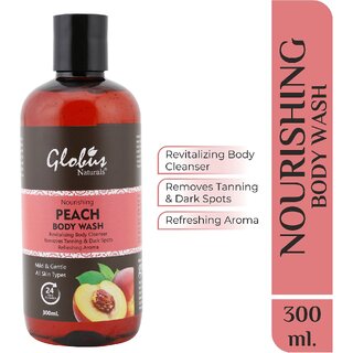                       Globus Nourishing Peach Body Wash|Removes Tanning & Dark Spots - 300g                                              
