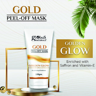                       Globus Naturals Gold Peel Off Mask Enriched with Vitamin-E, For Golden Glow & Radiance-100g                                              