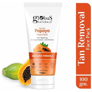                       Globus Naturals Papaya Revival & Age Lock Formula For Pigmentation & Wrinkles with Rice,Diamond-100g                                              
