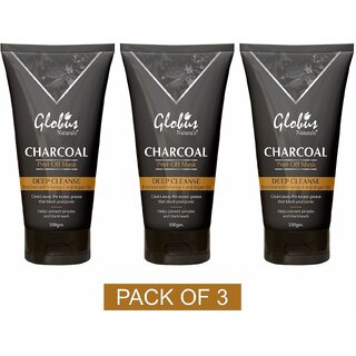 Globus Naturals Charcoal Peel Off Mask Enriched with VitaminE and Argan oil 300ml, Set of 3 Globus Naturals Charcoal Peel Off Mask Enriched with VitaminE and Argan oil 300ml, Set of 3