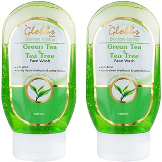                       Globus Remedies Green Tea Face wash 100ml, Set of 2                                              