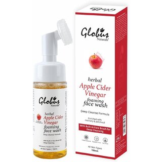GLOBUS NATURALS Apple Cider Vinegar Foaming Facial Cleanser with Soft Face Massage Brush 150 ml GLOBUS NATURALS Apple Cider Vinegar Foaming Facial Cleanser with Soft Face Massage Brush 150 ml