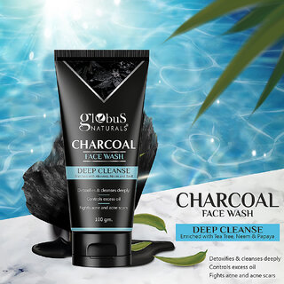                       Globus Naturals Charcoal Face Wash 100 gm                                              