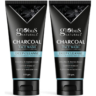                       GLOBUS NATURALS Activated Charcoal Face Wash Enriched With Tea-Tree|Anti-Pollution|Anti-Acne| 200                                              